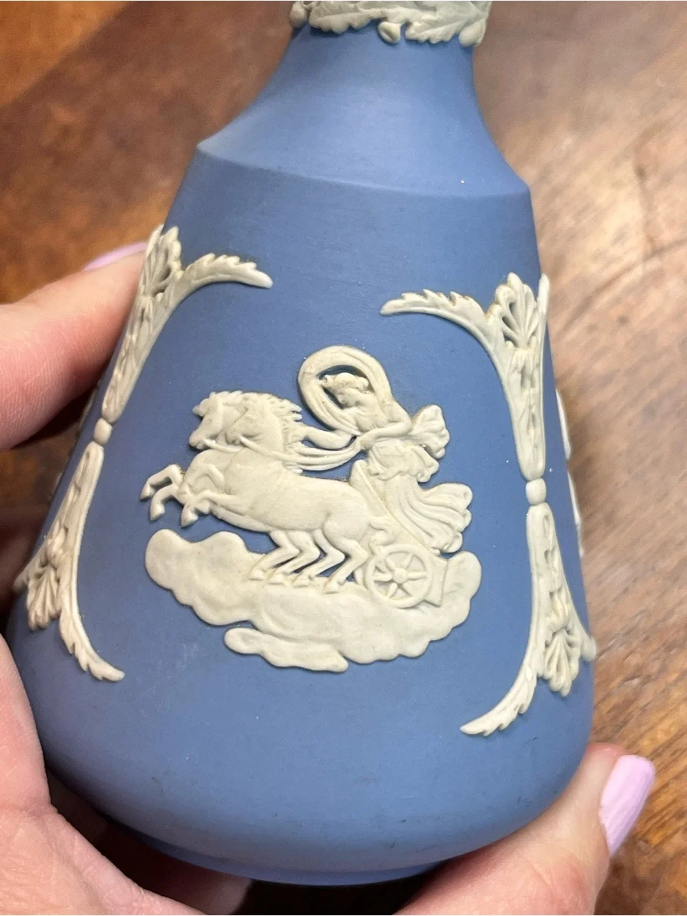 Wedgwood blue jasperware bed vase
